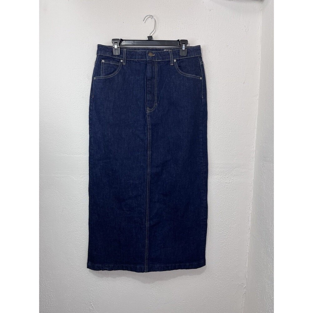 Zara Women’s Denim Midi Skirts Size Large Dark Blue